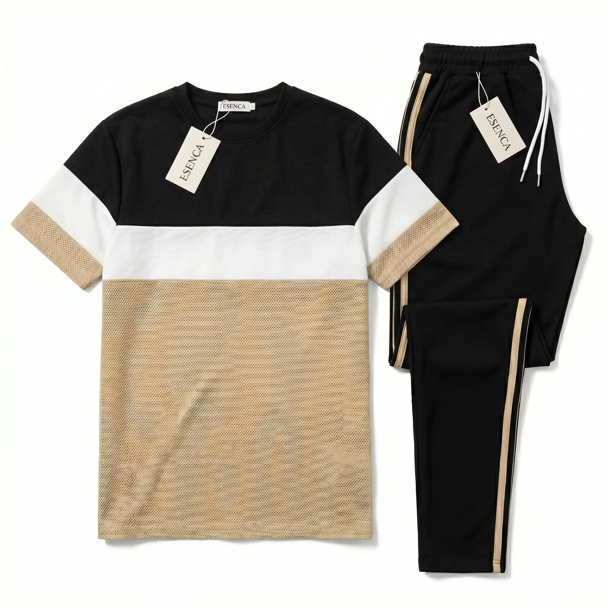 Conjunto Camiseta Tricolor y Pantalon Negro